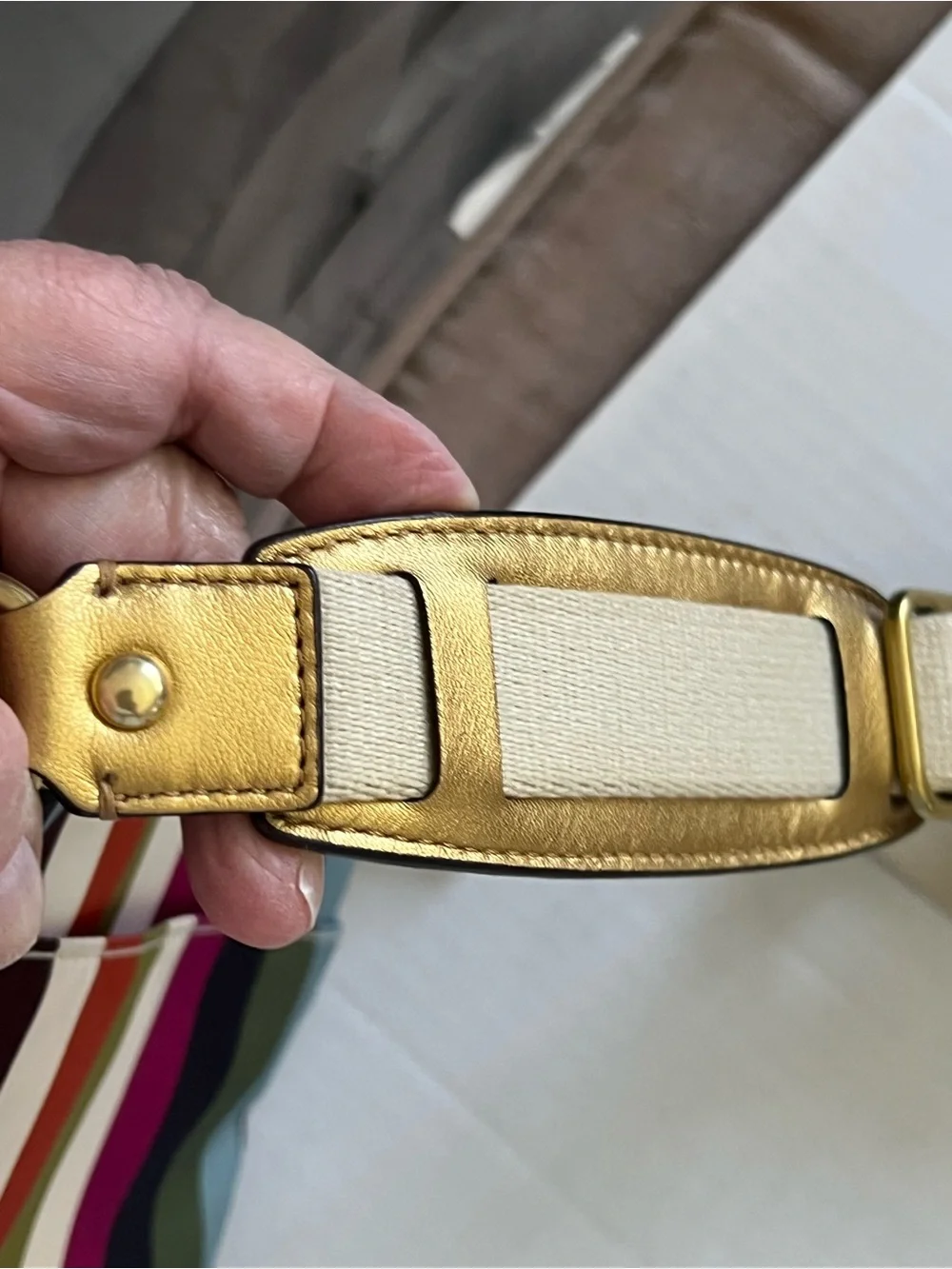 COACH LEGACY JULIA 2 pc MATCHING TAG SET. CROSSBODY & WRISTLET w GOLD TRIM EUC - Picture 11 of 16